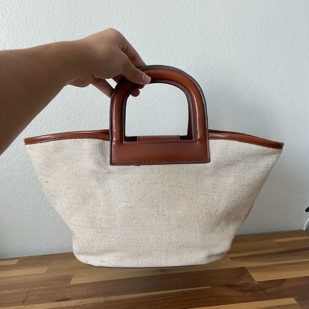 Canvas Crossbody Tote Bag